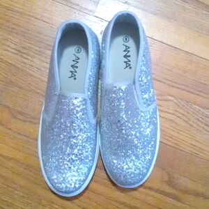 Sparkly Slip On Shoes